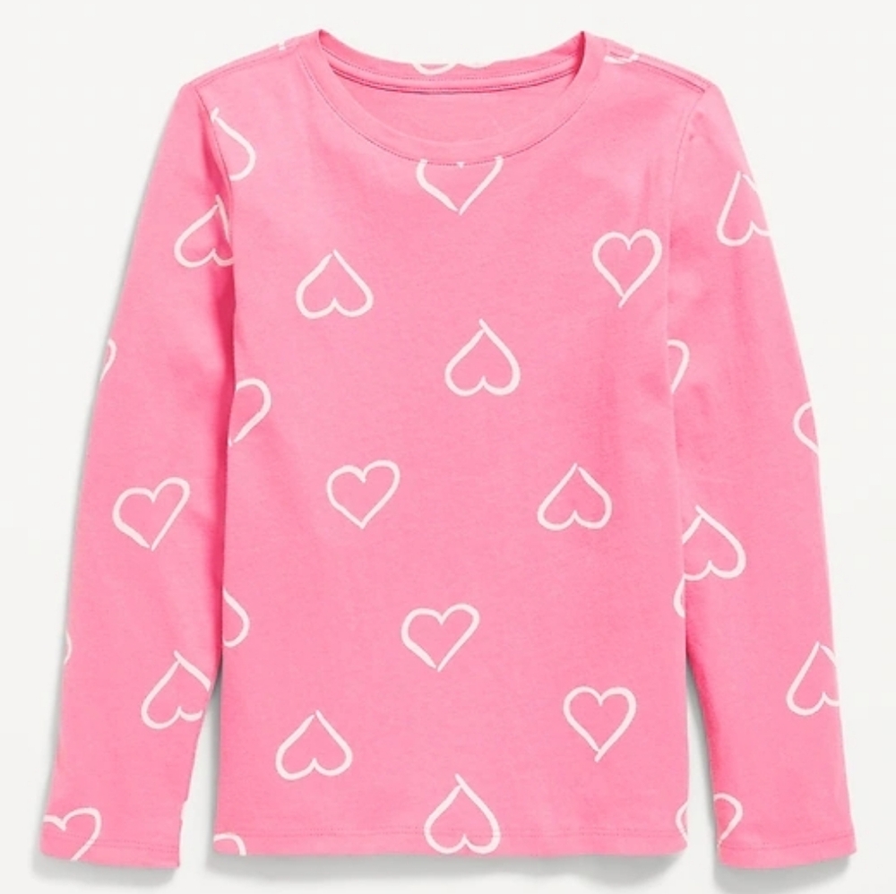 Old Navy Softest Printed Long-Sleeve T-Shirt for Girls Size L 10-12 Rose Claret